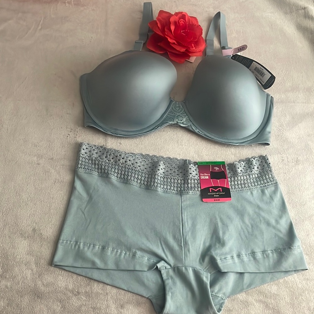 Maidenform Plus Size Bra & Boyshorts Set - Size 38D/L(7)
